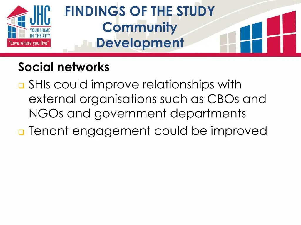 findings of the study community development