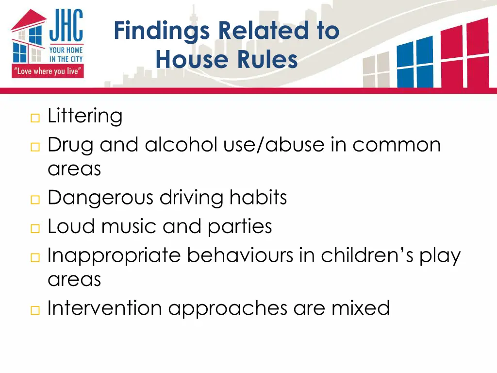 findings related to house rules