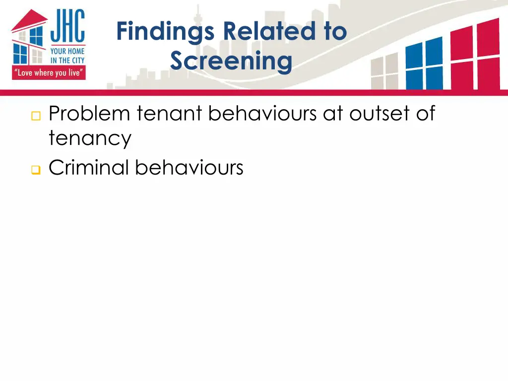 findings related to screening