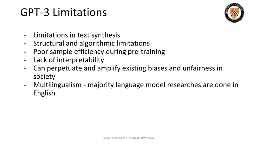 gpt 3 limitations