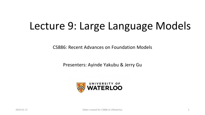 lecture 9 large language models