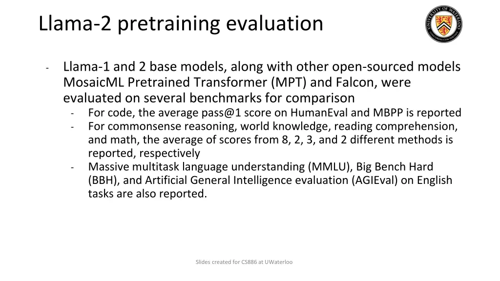 llama 2 pretraining evaluation