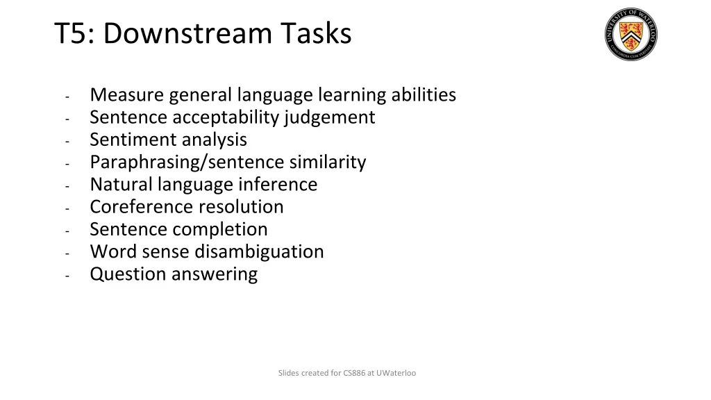 t5 downstream tasks