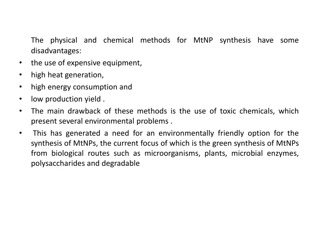 the physical and chemical methods for mtnp