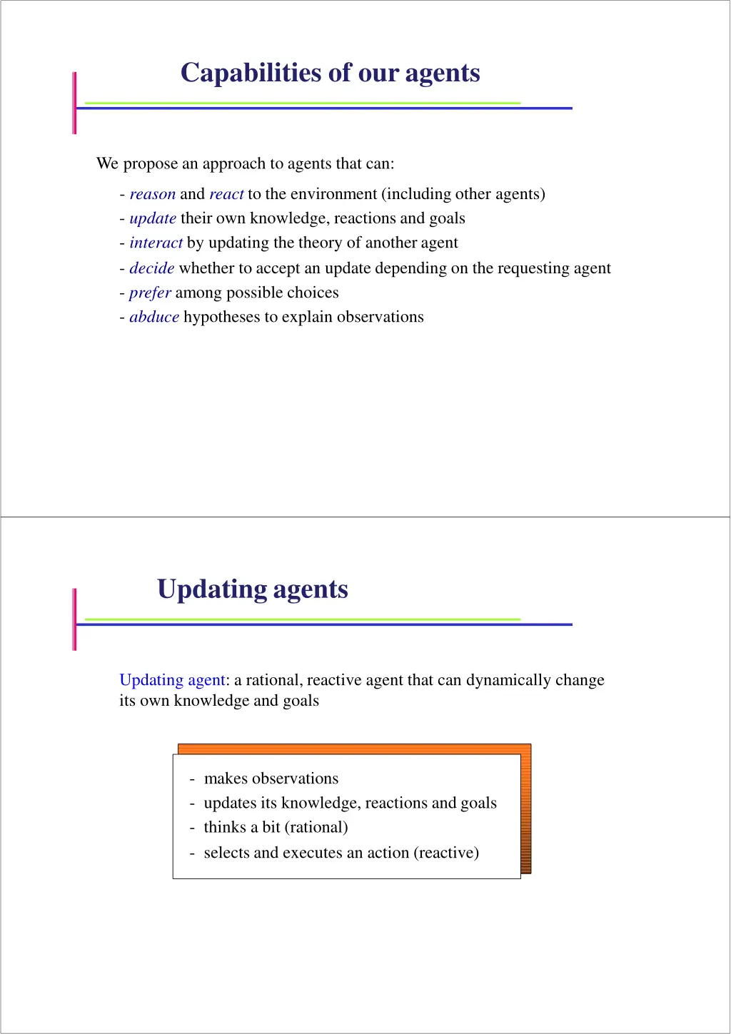 capabilities of ouragents