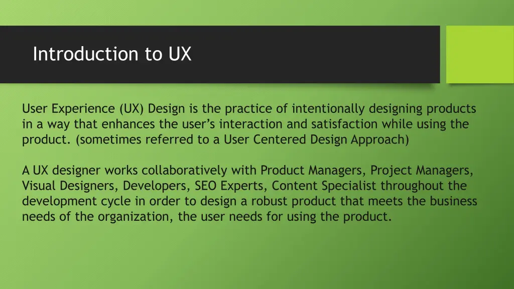 introduction to ux
