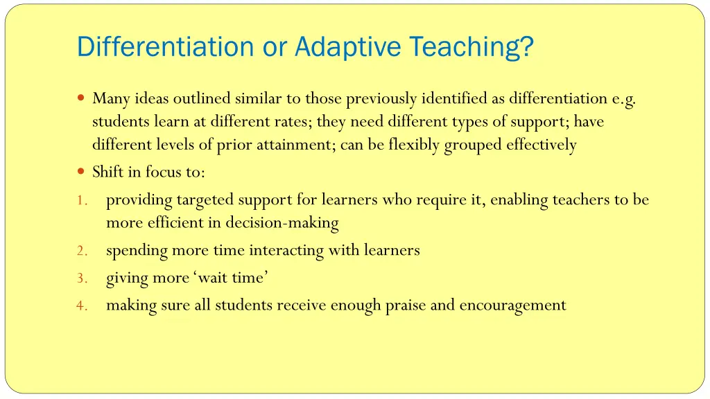 differentiation or adaptive teaching