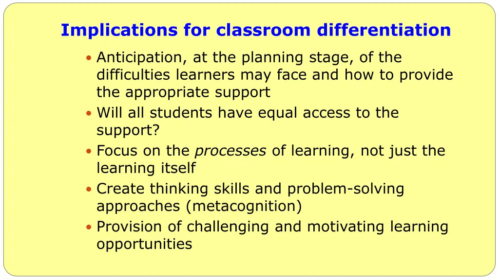 implications for classroom differentiation 1