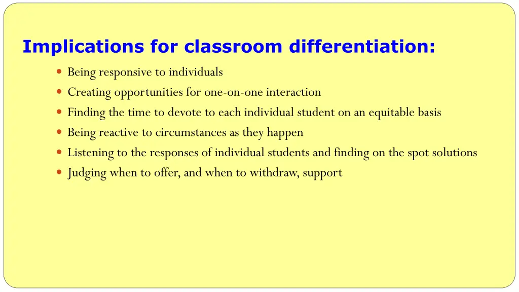 implications for classroom differentiation 2