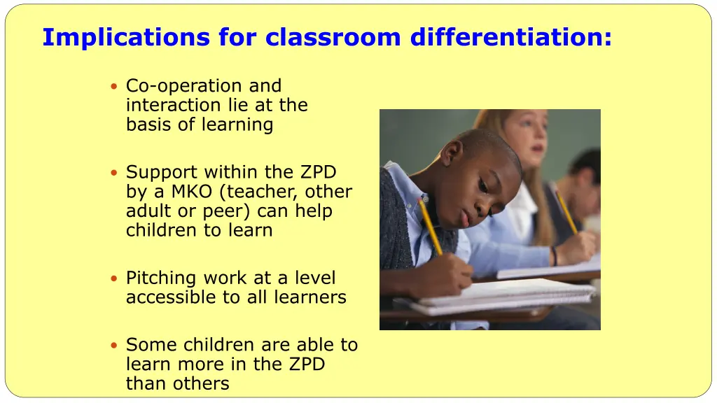 implications for classroom differentiation