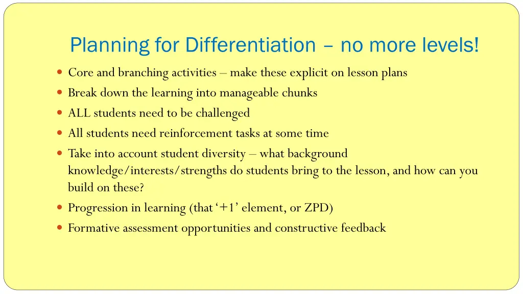 planning for differentiation no more levels