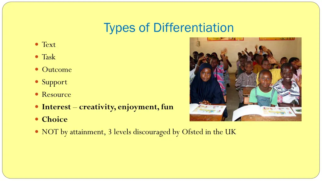 types of differentiation