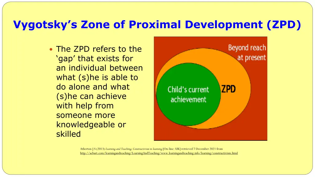 vygotsky s zone of proximal development zpd