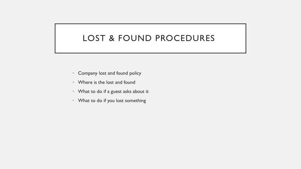lost found procedures