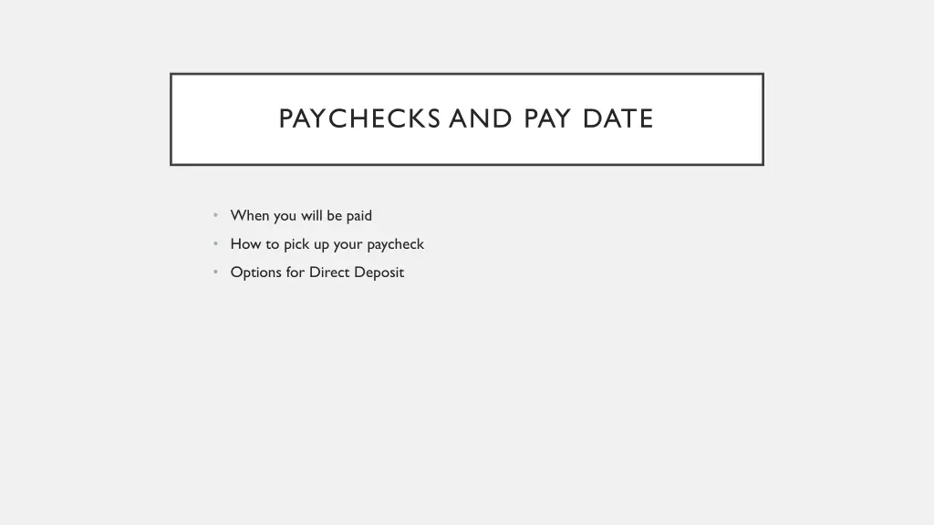 paychecks and pay date
