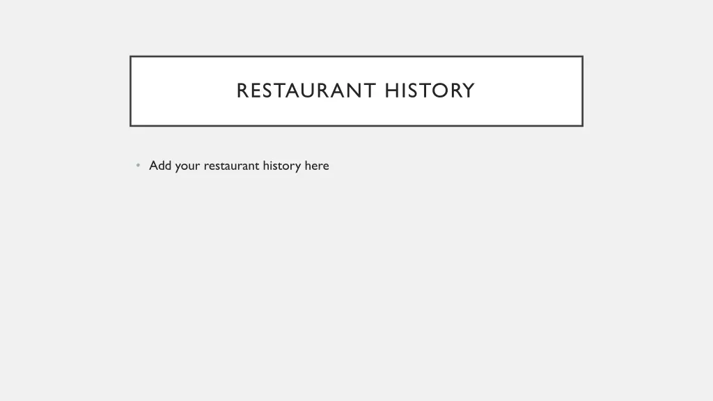 restaurant history