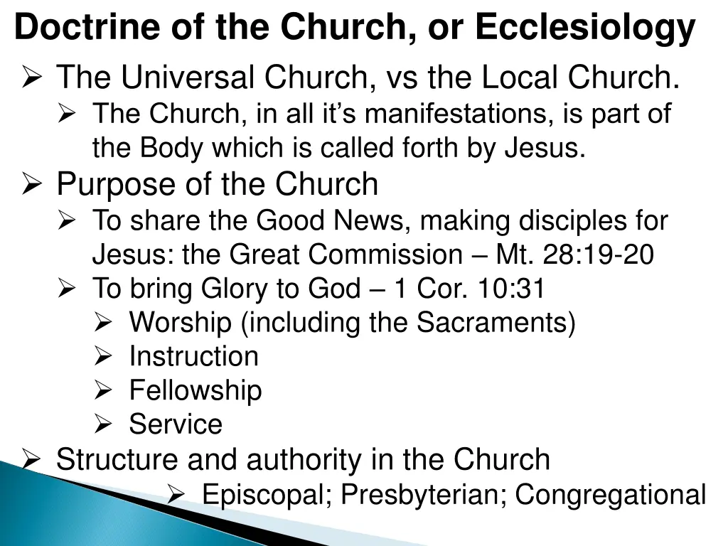 doctrine of the church or ecclesiology 5