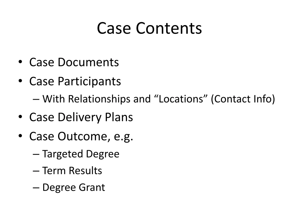 case contents