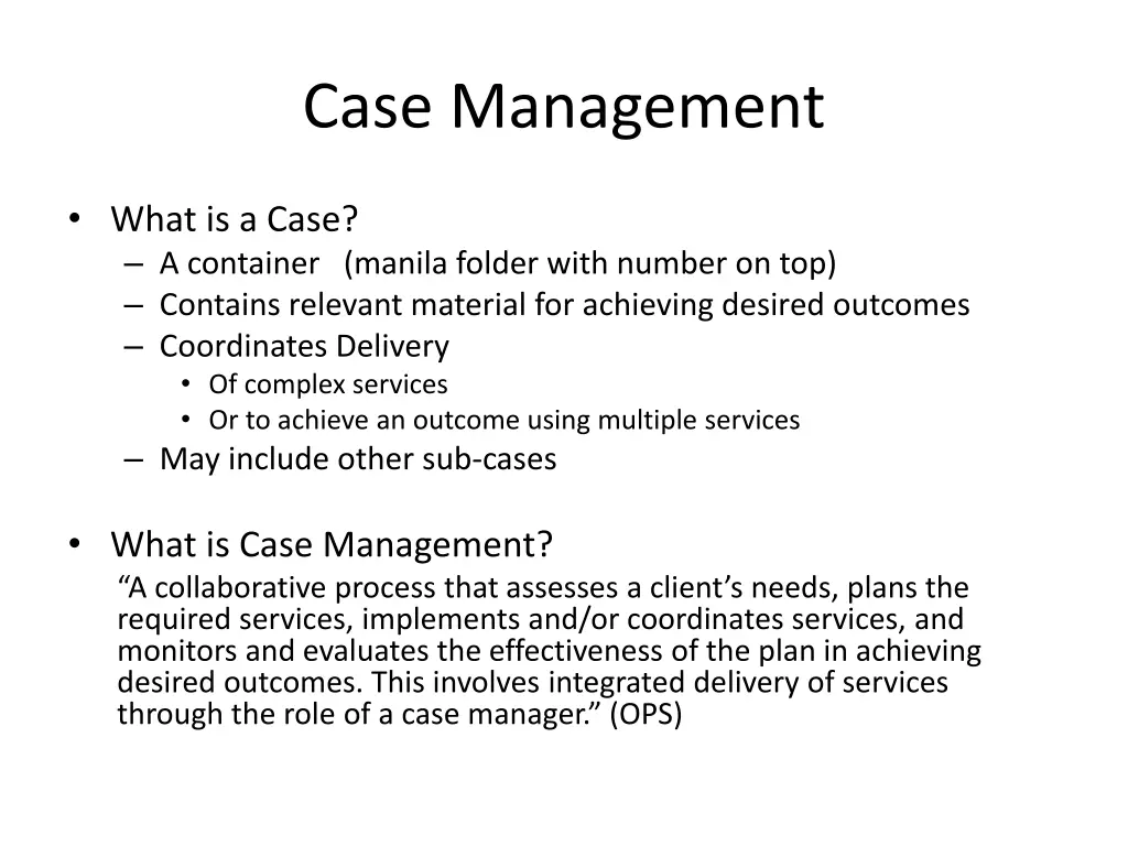 case management