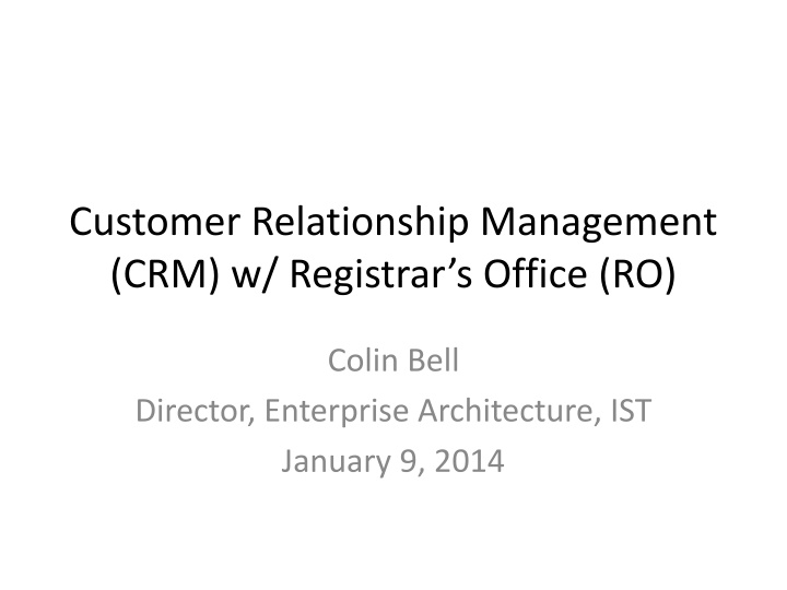 customer relationship management crm w registrar