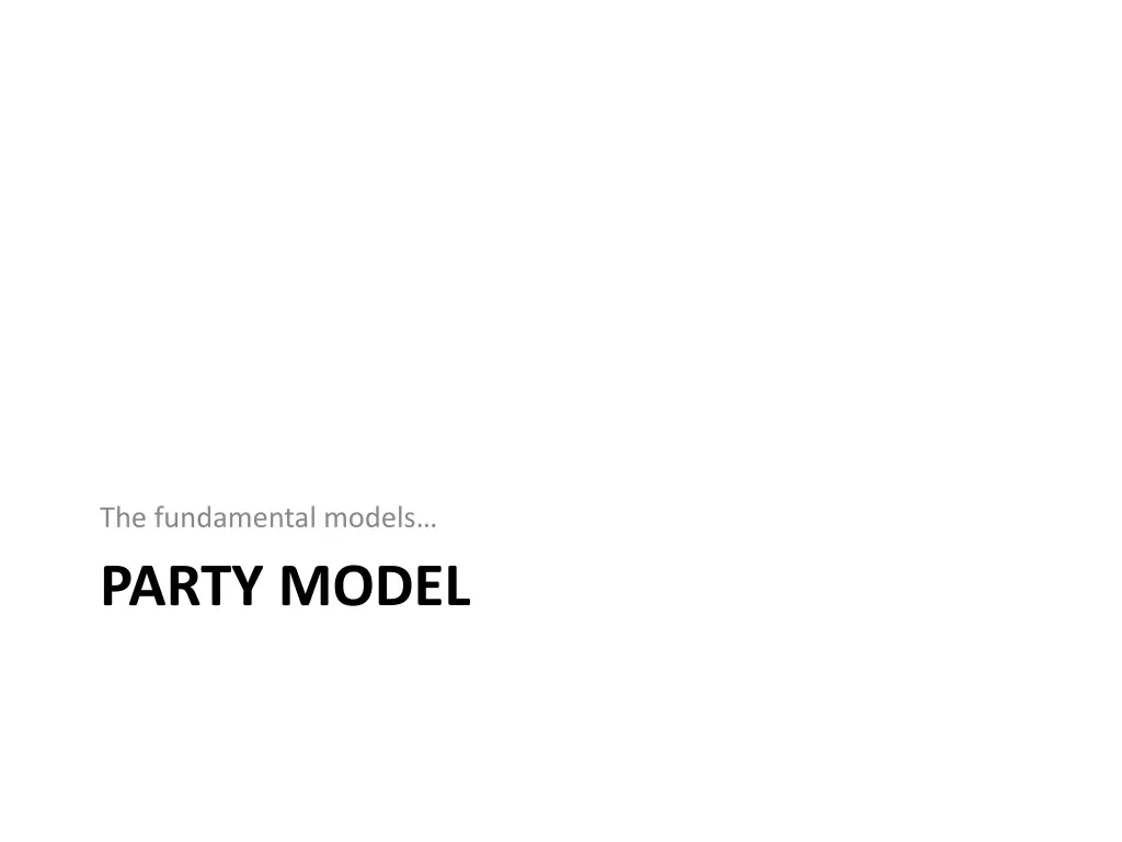 the fundamental models