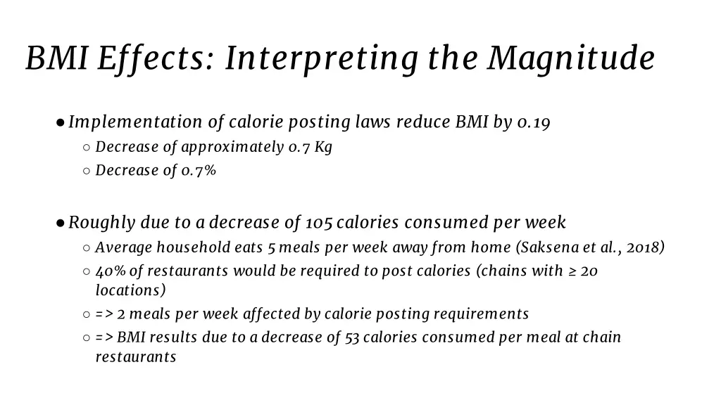 bmi effects interpreting the magnitude