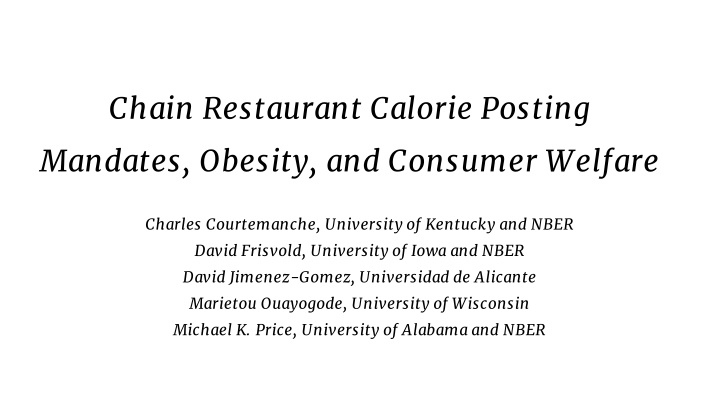 chain restaurant calorie posting