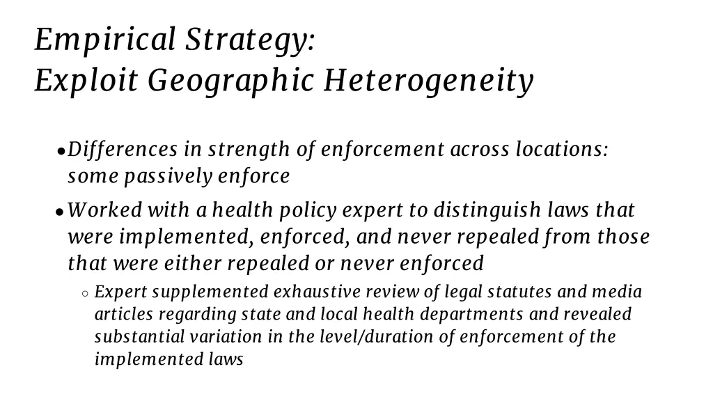 empirical strategy exploit geographic