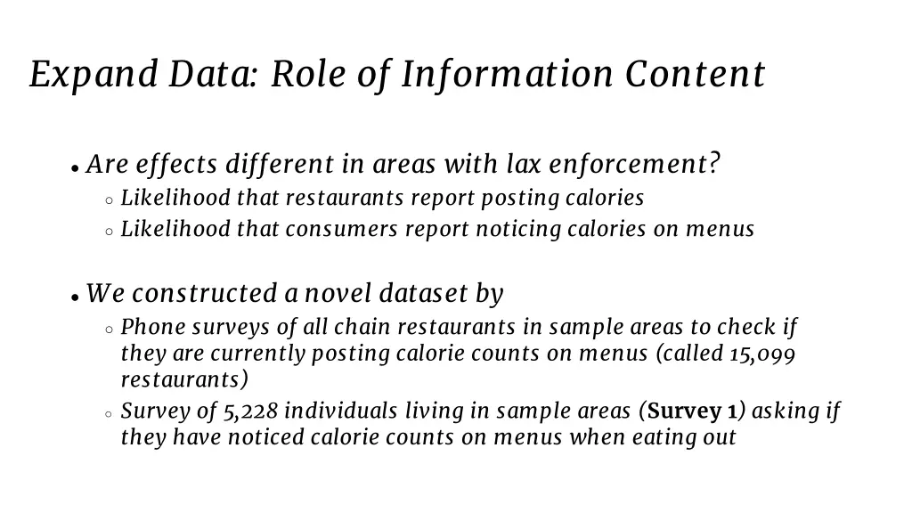 expand data role of information content