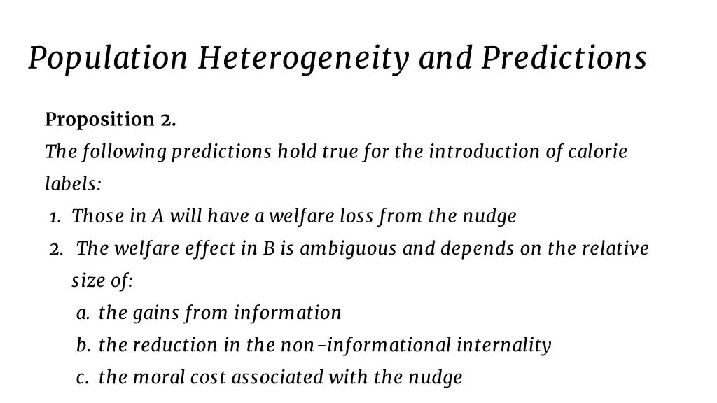 population heterogeneity and predictions 1