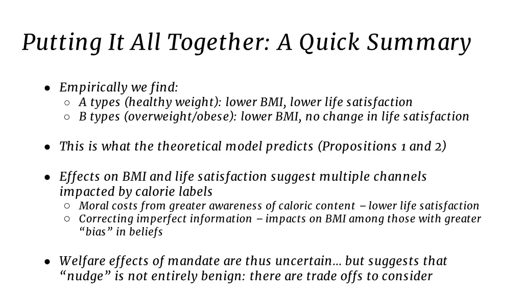 putting it all together a quick summary