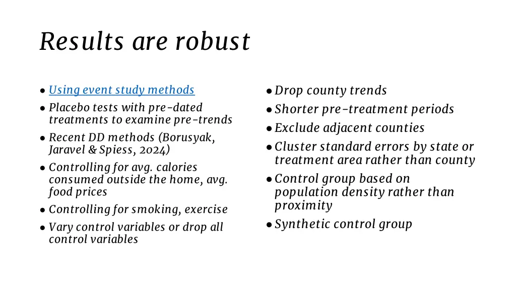 results are robust