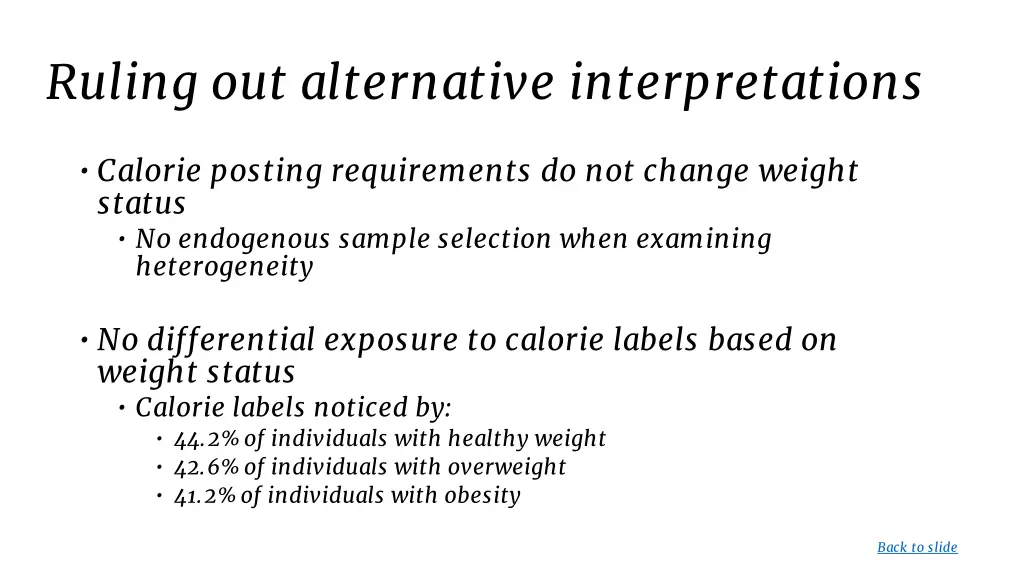 ruling out alternative interpretations