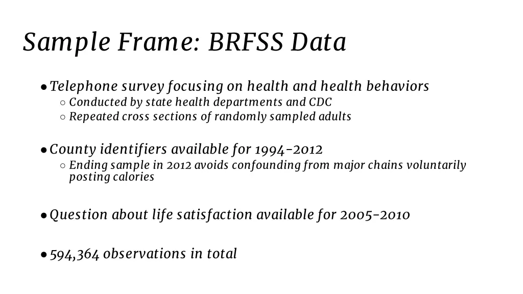 sample frame brfss data