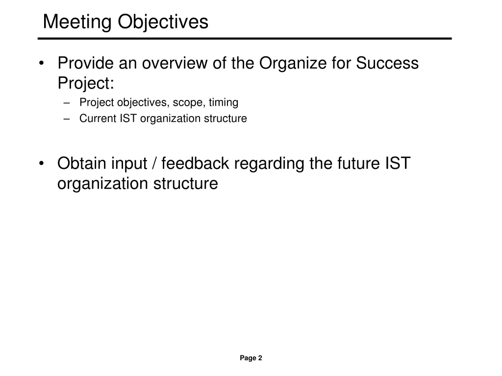 meeting objectives