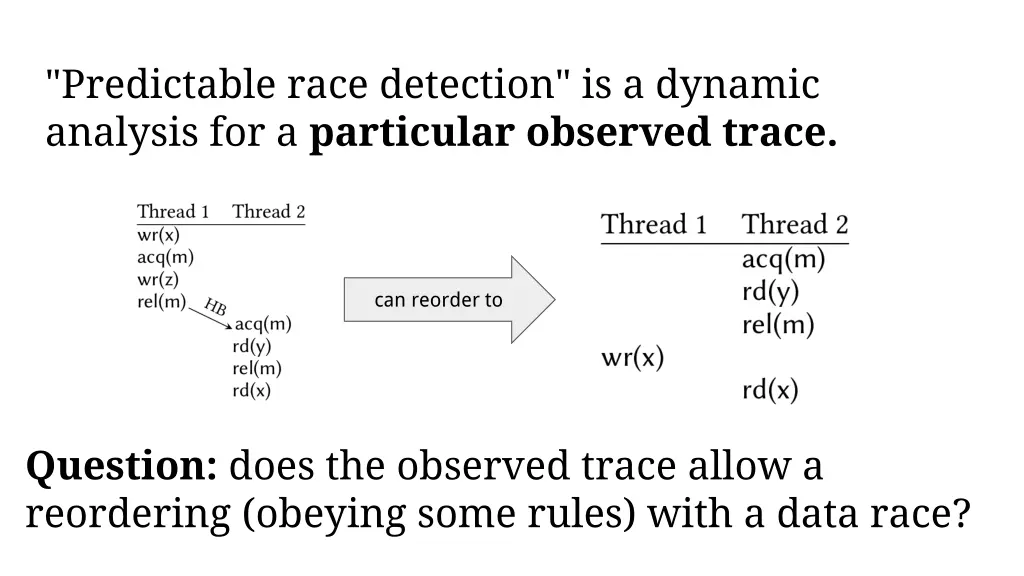 predictable race detection is a dynamic analysis