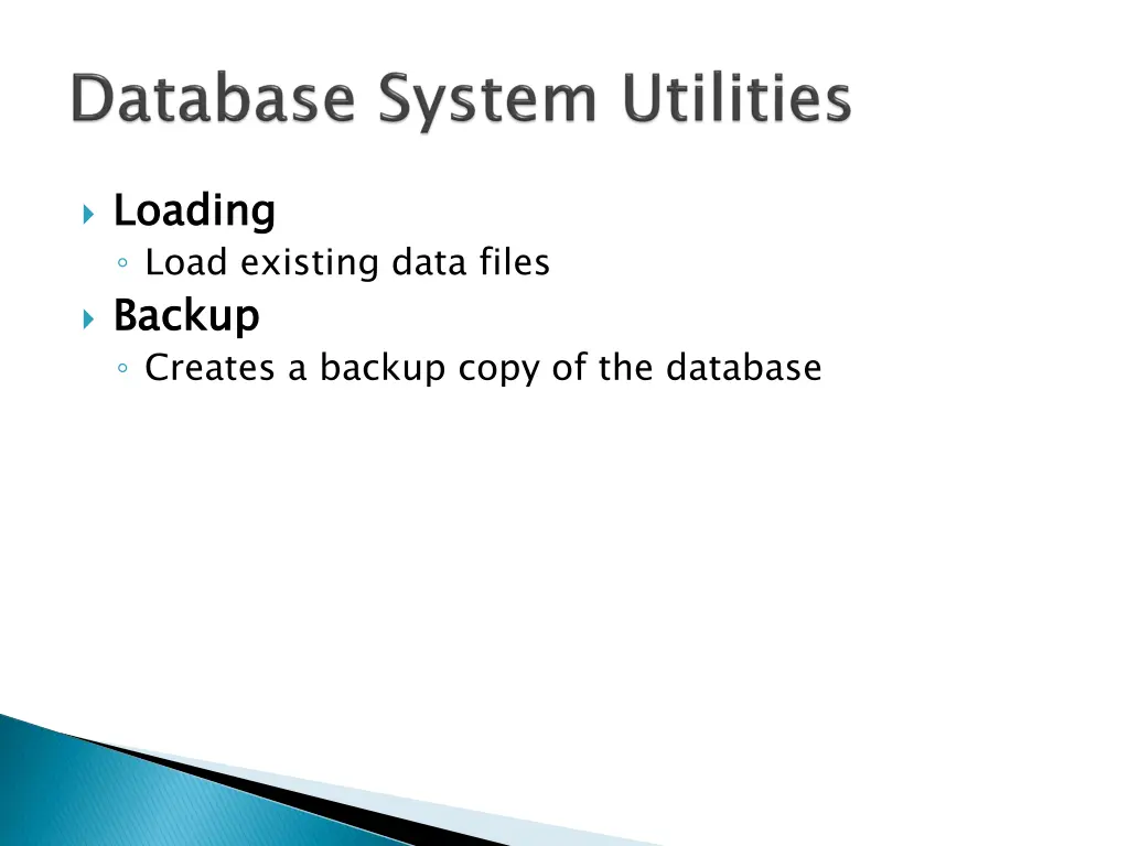 loading load existing data files backup creates