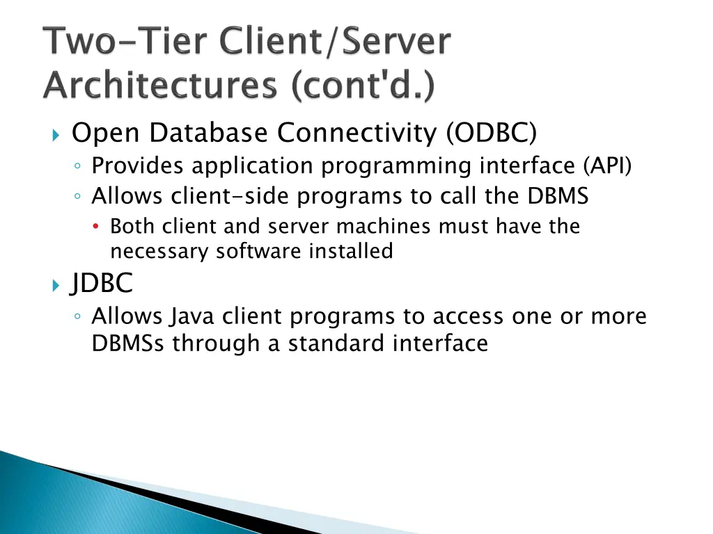 open database connectivity odbc provides