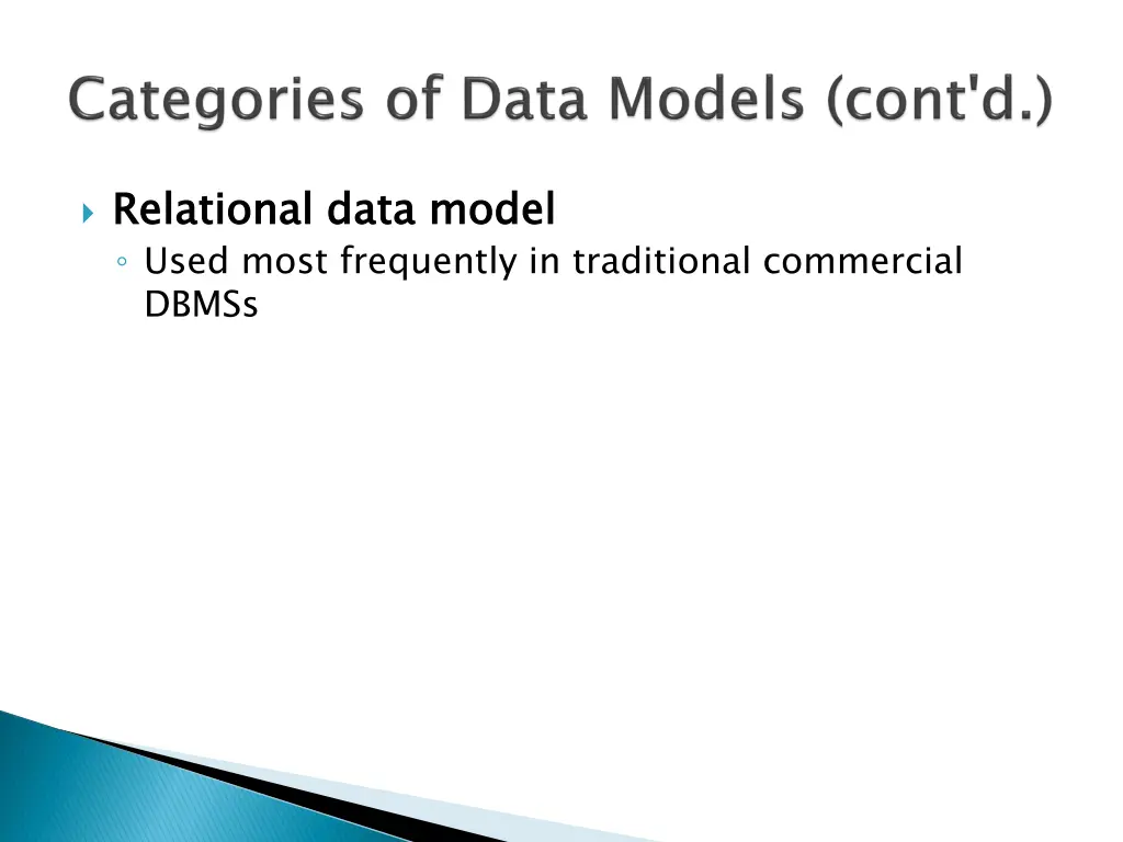 relational data model used most frequently