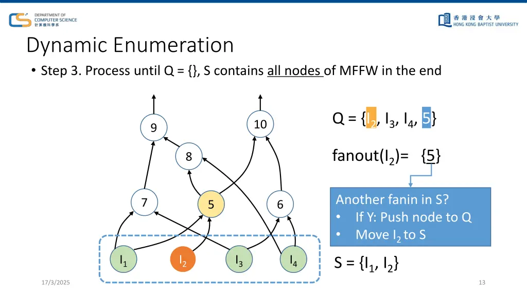dynamic enumeration step 3 process until 1