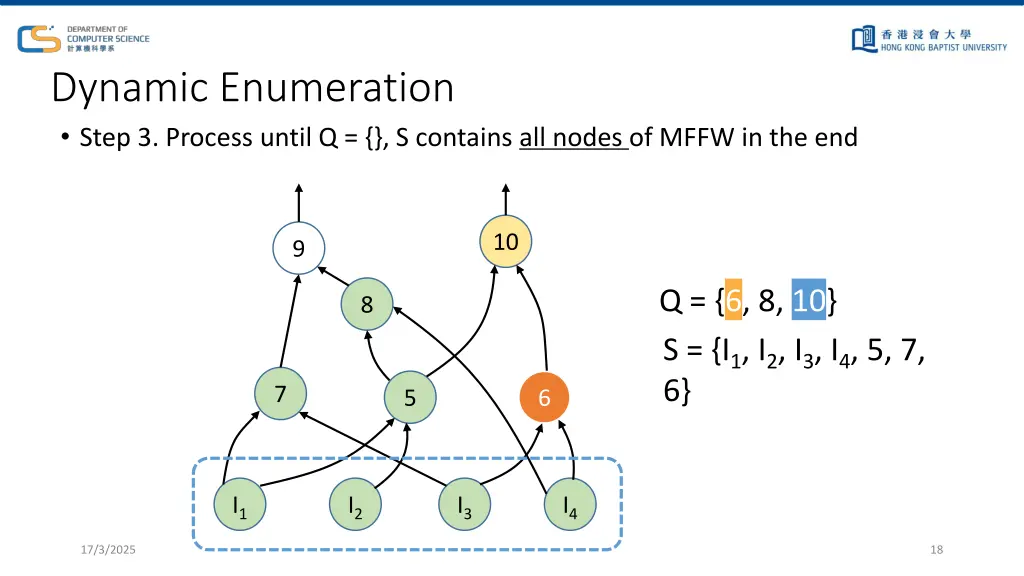 dynamic enumeration step 3 process until 6