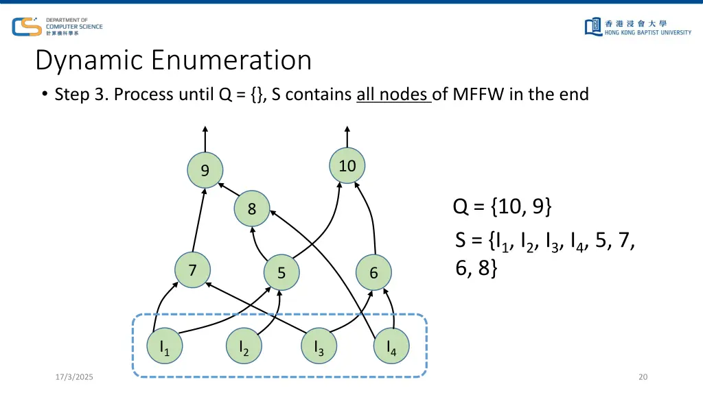 dynamic enumeration step 3 process until 8