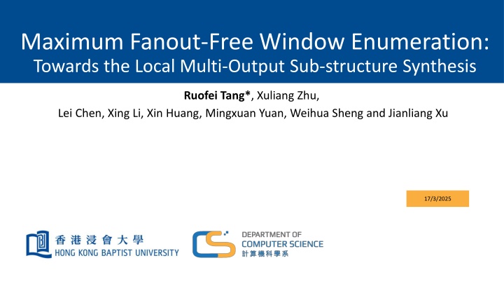 maximum fanout free window enumeration towards