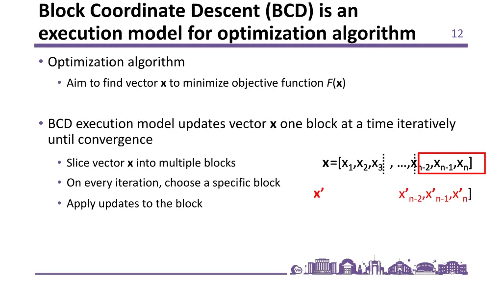 block coordinate descent bcd is an execution