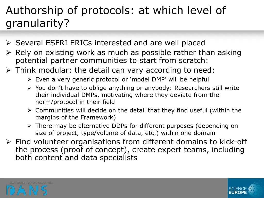 authorship of protocols at which level