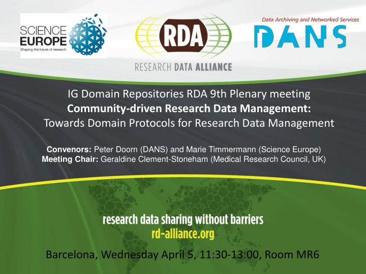ig domain repositories rda 9th plenary meeting