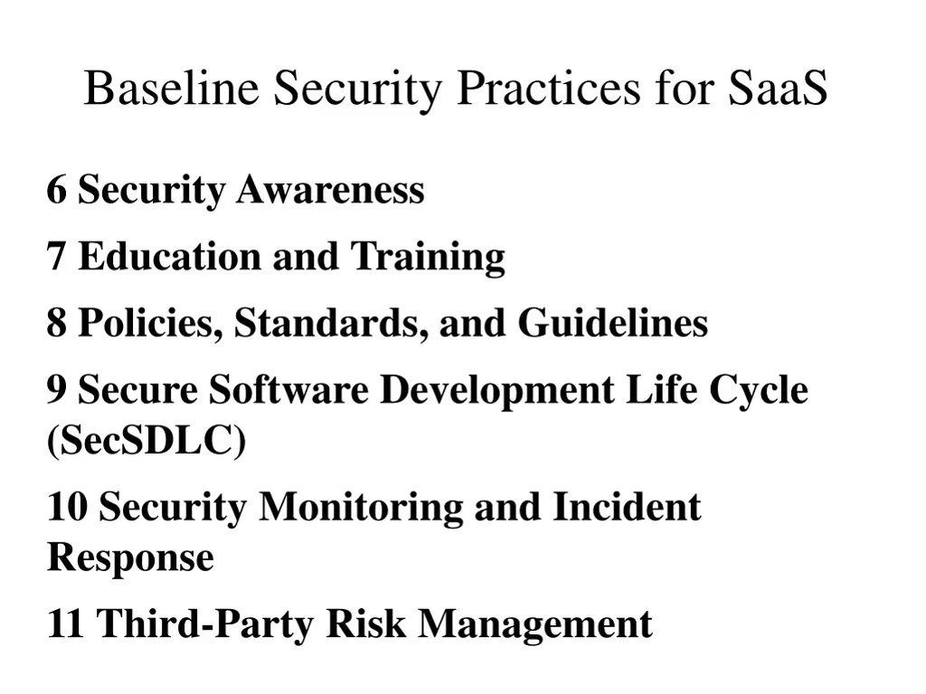 baseline security practices for saas 1