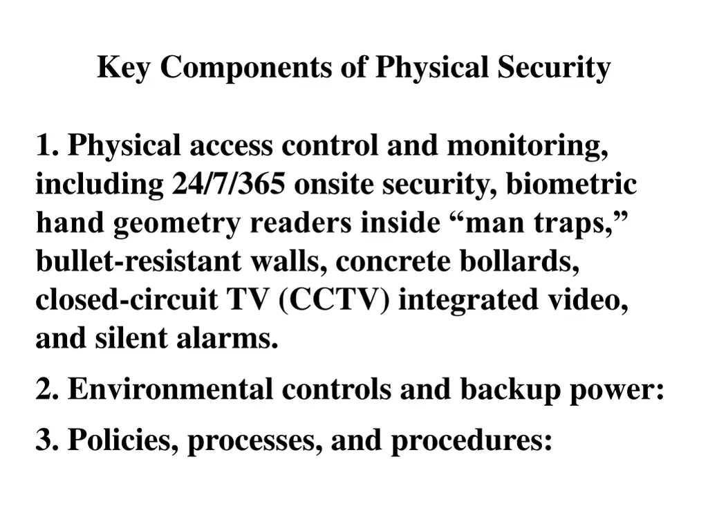 key components of physical security