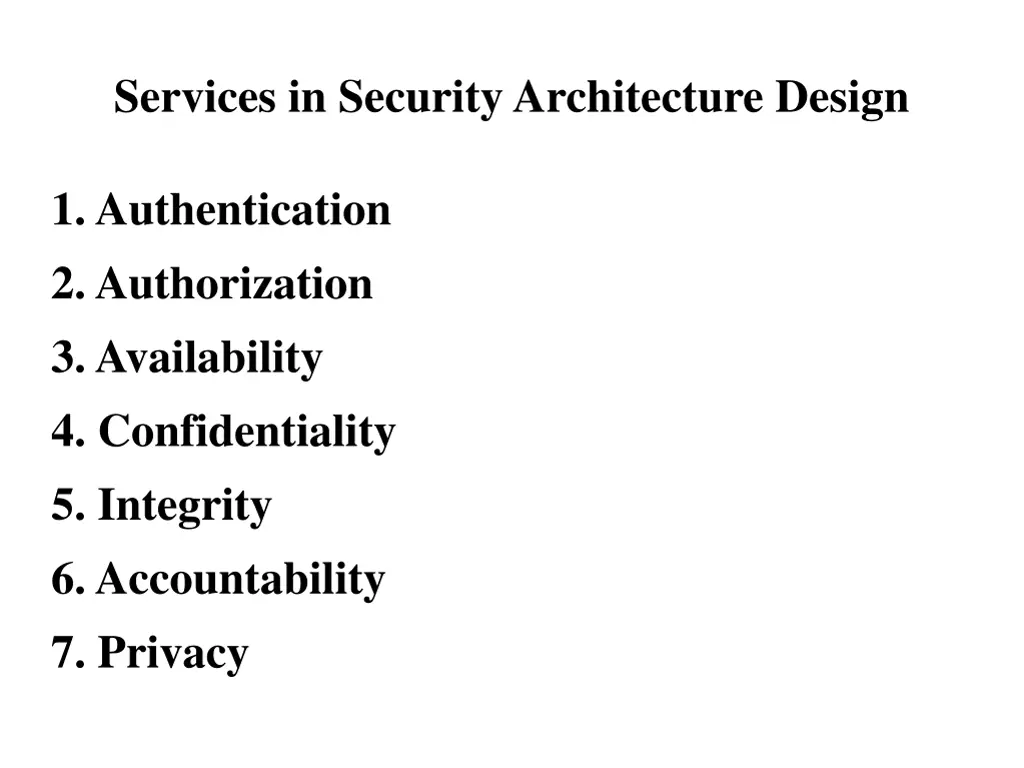 services in security architecture design