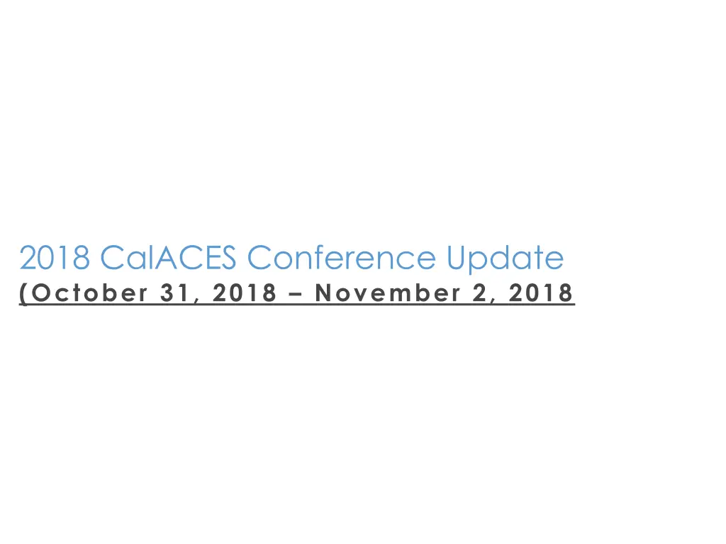 2018 calaces conference update october 31 2018